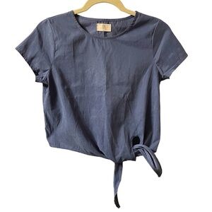 BAYO SHORT SLEEVE TIE FRONT BLOUSE